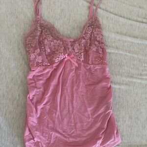 Pink Lace Camisole Top